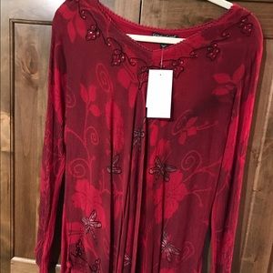 Long shirt style blouse