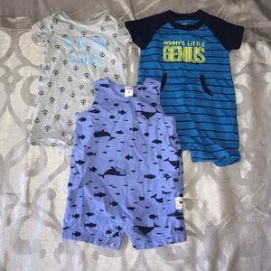 3 Rompers size 9M