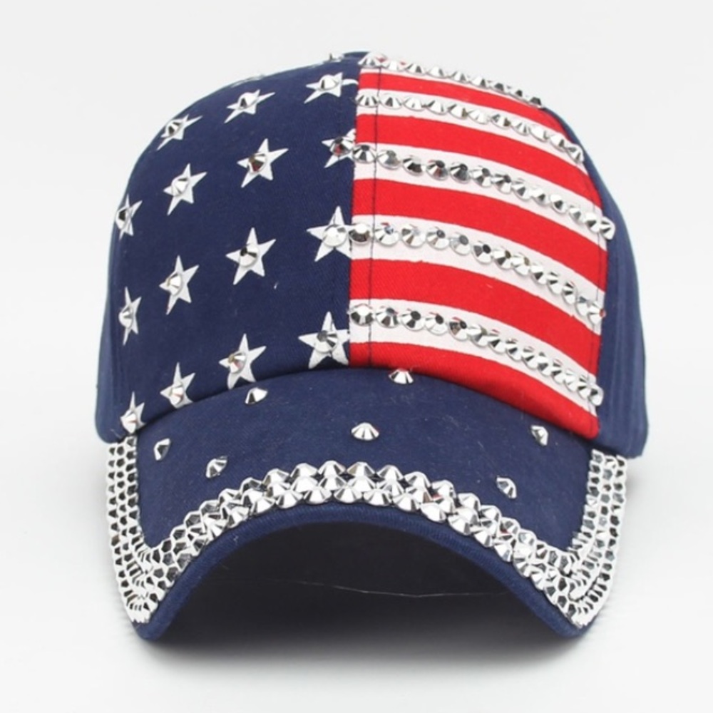 😱LAST ONE!😱Embellished American Flag Hats - Picture 1 of 3
