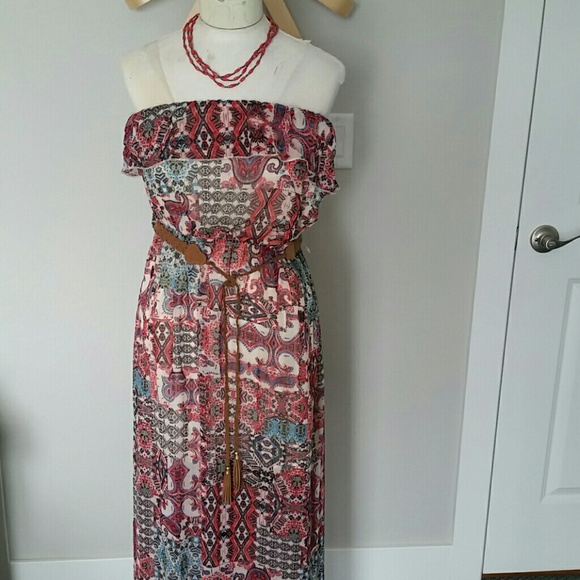 NWOT Belted Maxi Dress - Picture 2 of 4