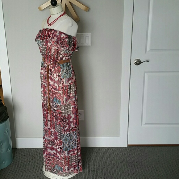 NWOT Belted Maxi Dress - Picture 3 of 4