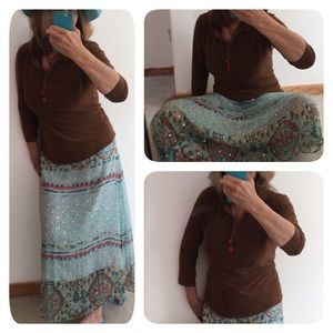 Velvet for Anthropologie Brown Faux Suede Top