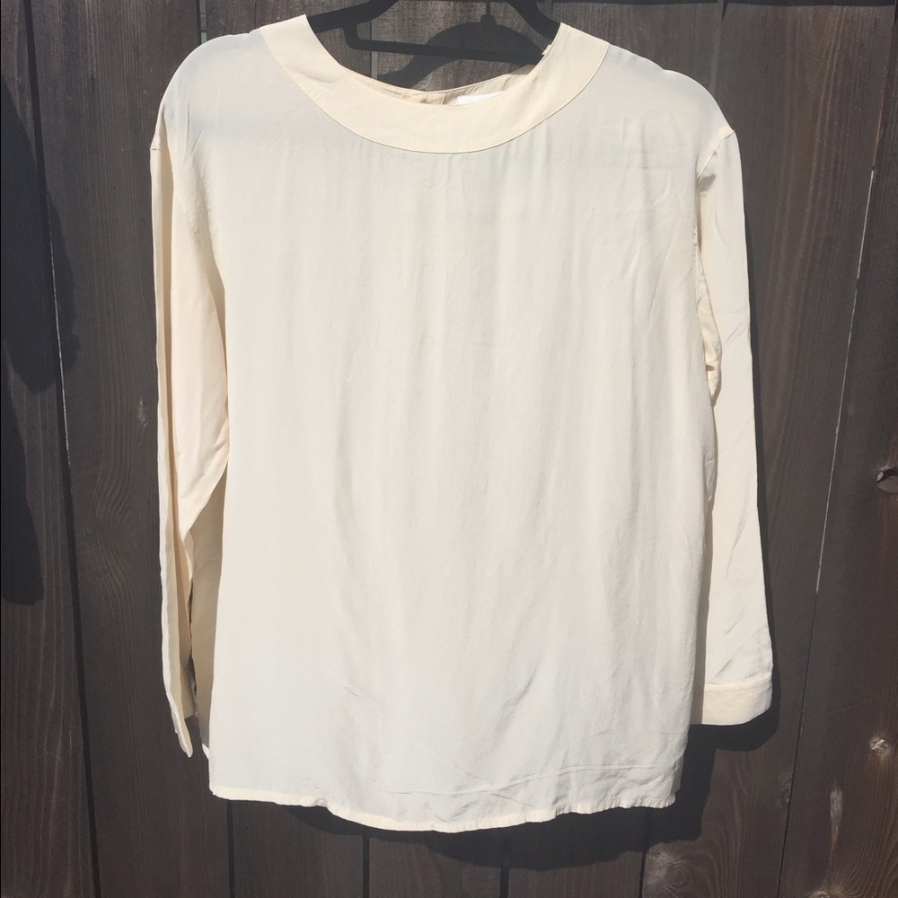 RODIER PARIS cream colored blouse SZ L