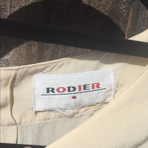 RODIER PARIS cream colored blouse SZ L - Picture 3 of 3