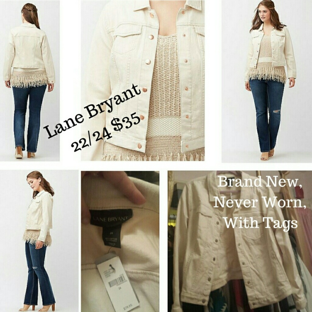 NWT Lane Bryant (24) White Jean Jacket