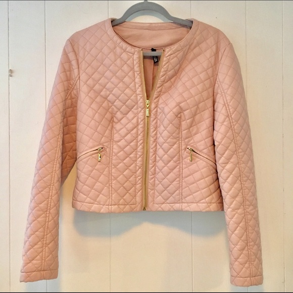 Jackets & Blazers - 💕 Faux Leather  Quilted Jacket  in Pink Blush 💕