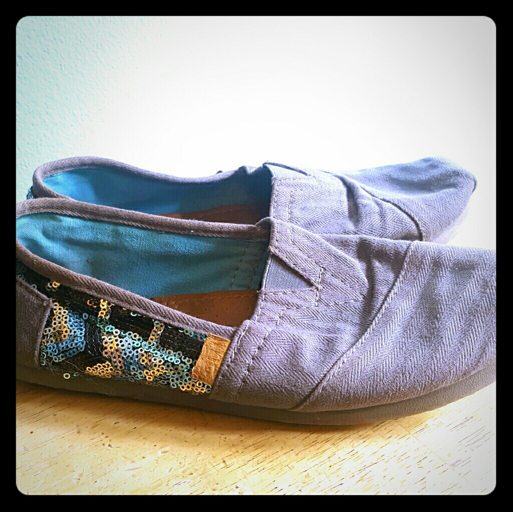 Gray sequin Madden Girl Slip-on Flats. So cute!