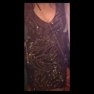 Bebe Black Dress with Studs