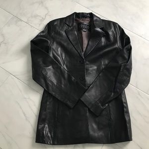 Beautiful black leather blazer.