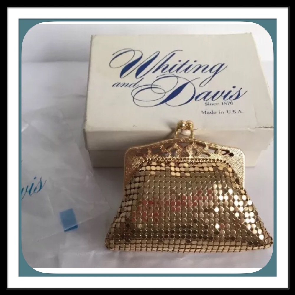 VINTAGE WHITING & DAVIS CO. NEW IN BOX MESH BAG! - Picture 1 of 9