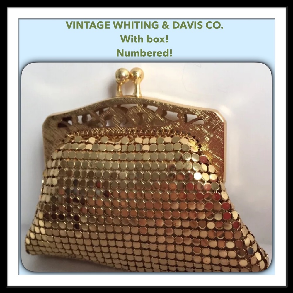 VINTAGE WHITING & DAVIS CO. NEW IN BOX MESH BAG! - Picture 6 of 9
