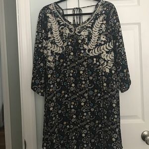 Bohemian shift dress XL 3/4 sleeve