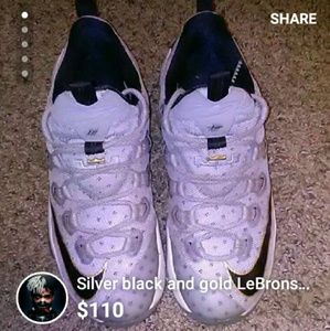 Silver (grey) gold and black LeBron's sz9