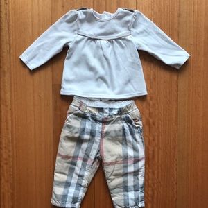 AUTHENTIC Burberry girls outfit. Size 6 months.