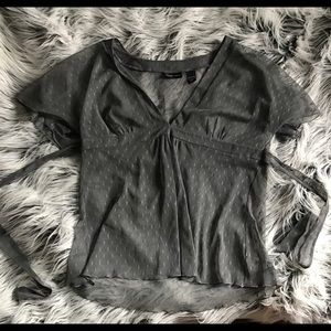 New York and Co blouse with tie belt