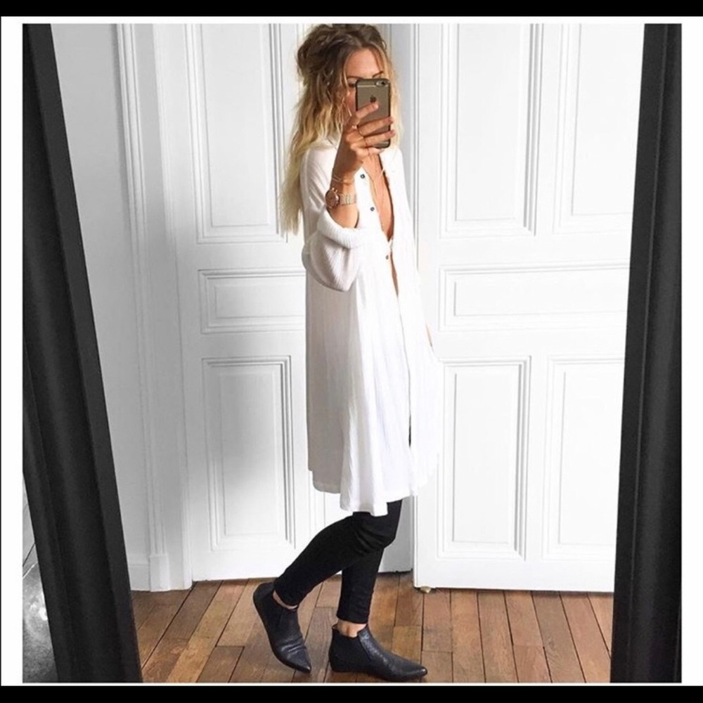 Free people white flowy shirt
