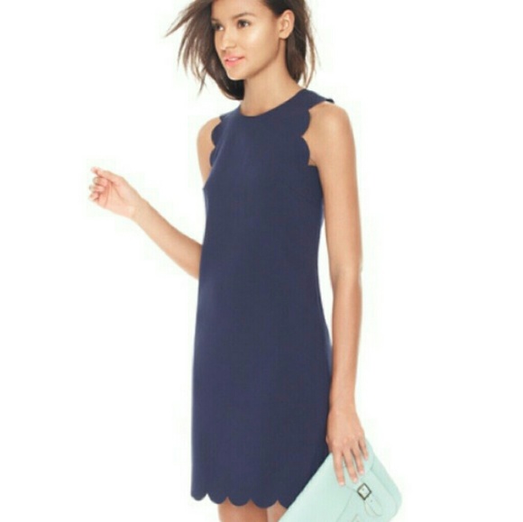 J. Crew Dresses & Skirts - J. Crew Navy Scallop hem dress