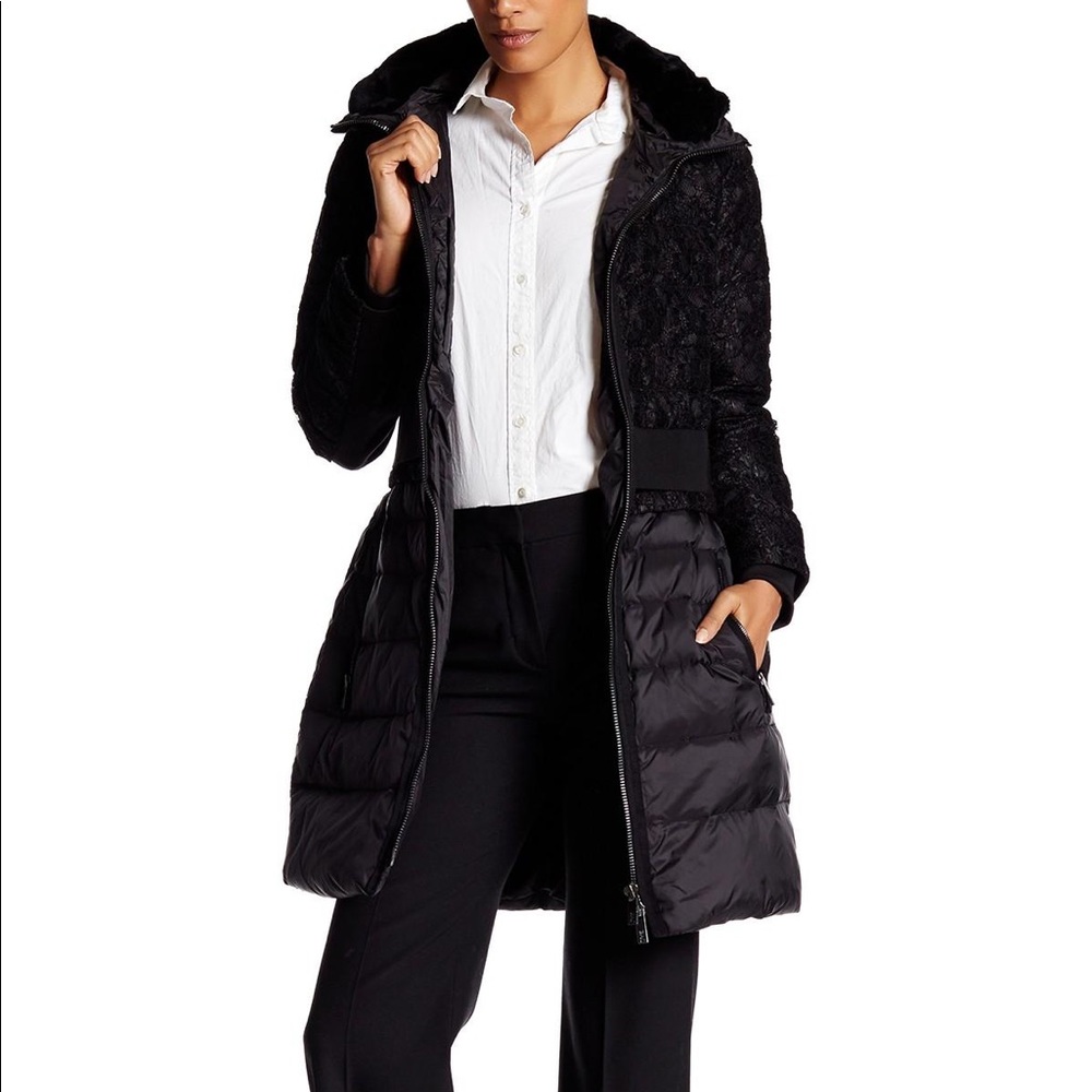 Zac Posen Genuine Shearling Down Jacket - Picture 1 of 3