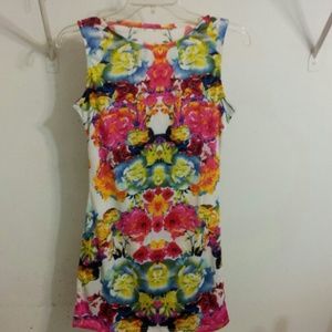 Floral print sleeveless spring summer dress sz sm