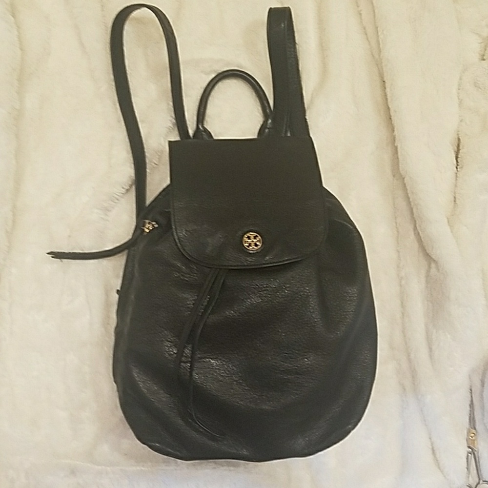 Tory Burch black leather backpack