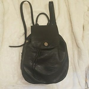 Tory Burch black leather backpack