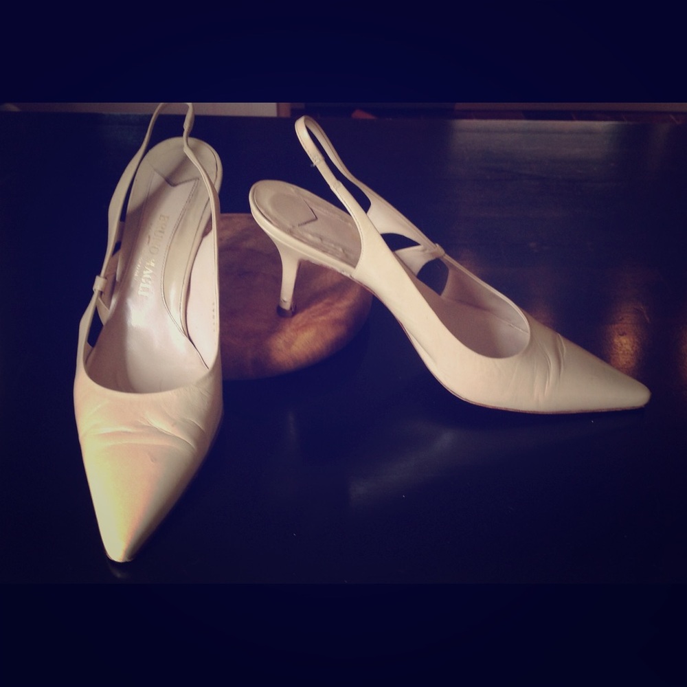 Bruno Magli nude sling back pointy heels 9.5 39.5