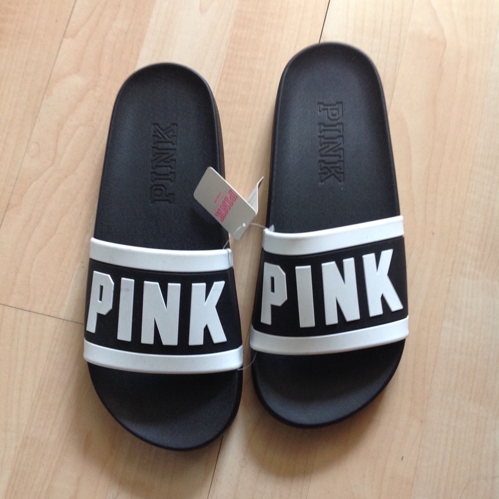 VS Pink Slides Sandals - Picture 1 of 5
