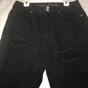 Almost Famous Black Ripped Boyfriend Jeans
