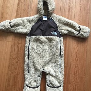 North Face baby bunting beige 6-12 months.