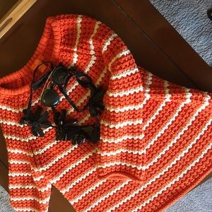 Joe fresh chunky orange and white striped sweater