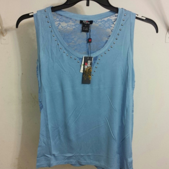 Gold & Glam blue sleeveless tank top size Lg Nwt - Picture 1 of 3