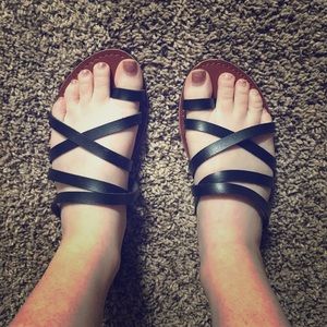 Black and Tan Mossimo sandals