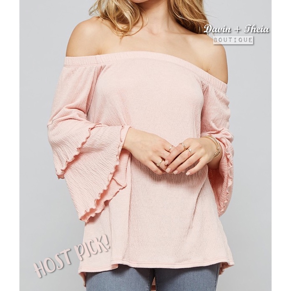 HP 5X 💖 Dusty Pink Off Shoulder Top