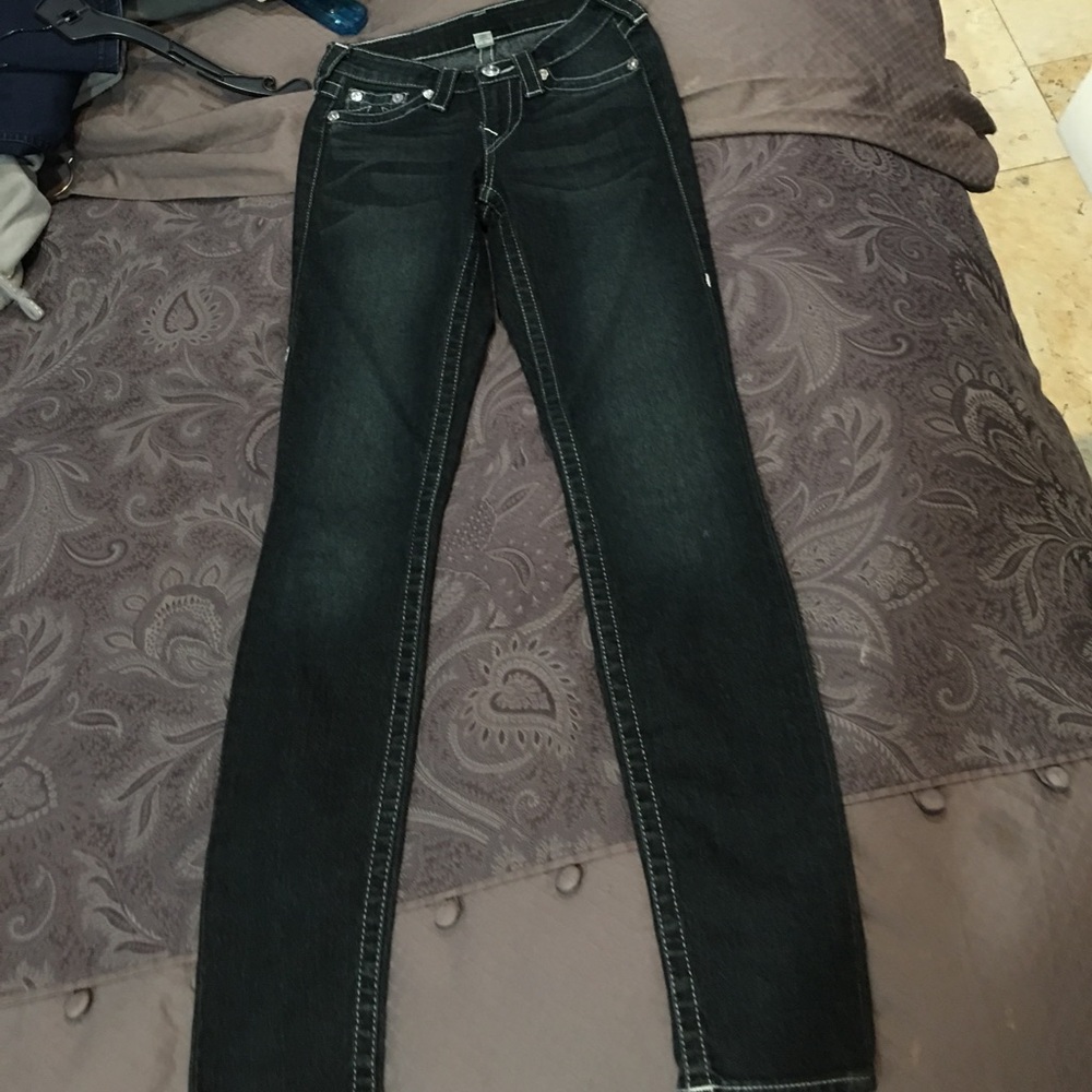 True religion jeans with crystal back details