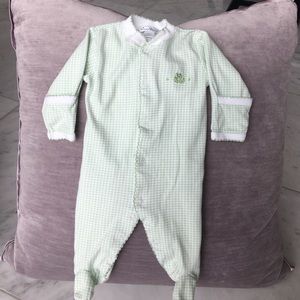 Kissy Kissy - Newborn - Green Plaid Froggie