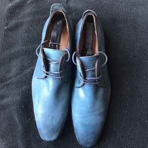 Men's sky blue dress shoes