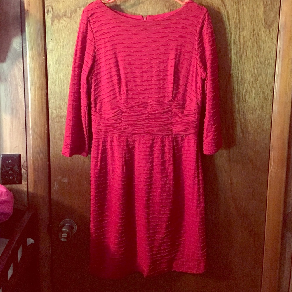 Red mid sleeve dress