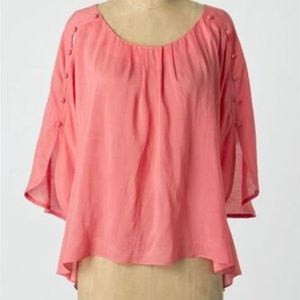 Anthropologie Braxton Button Sleeve Top by Maeve