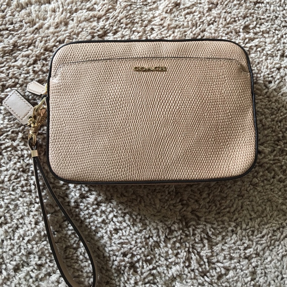 Coach Madison Flight Glitter Lizard Wristlet