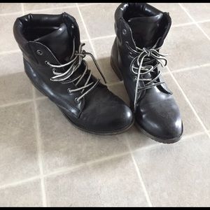 Black combat boots