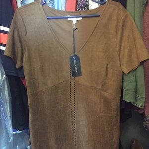 faux leather shirt dress