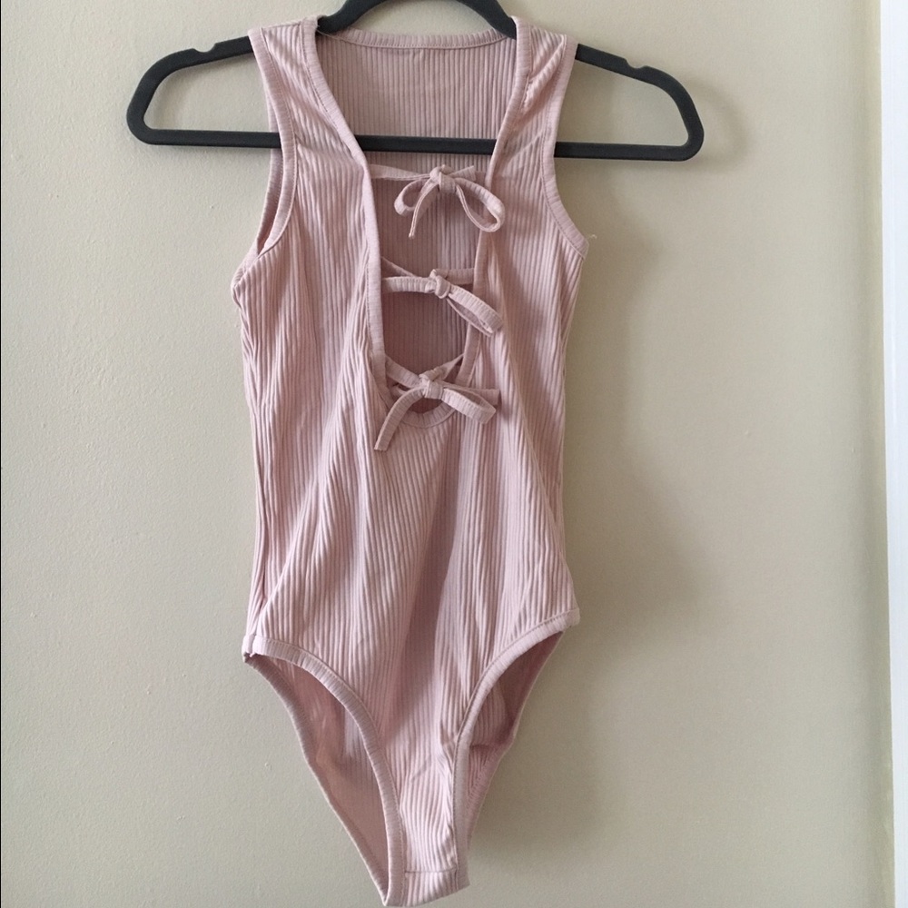 Last✨🆕Tessa Nude Lace Up Bodysuit - Picture 5 of 7
