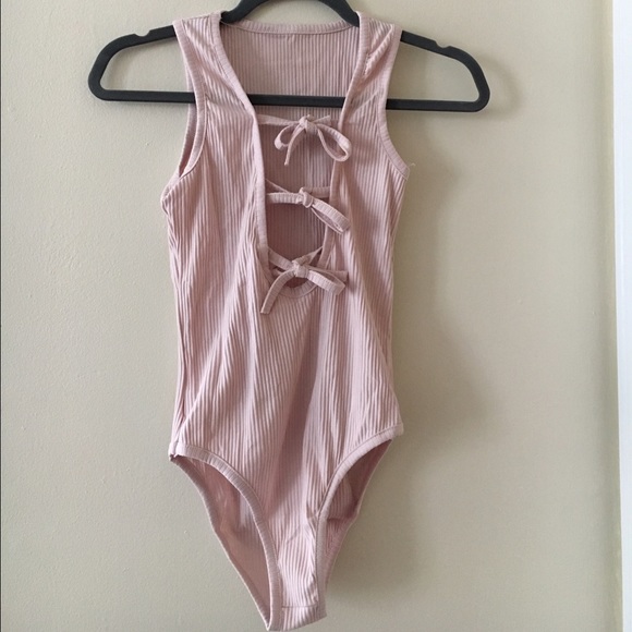Last✨🆕Tessa Nude Lace Up Bodysuit - Picture 5 of 7