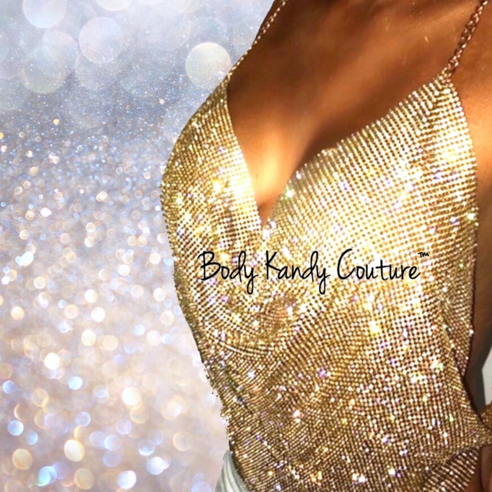 Gold Crystal Glitter Top
