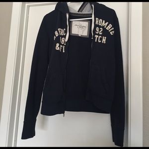 Abercrombie & Fitch navy blue hoodie with zipper