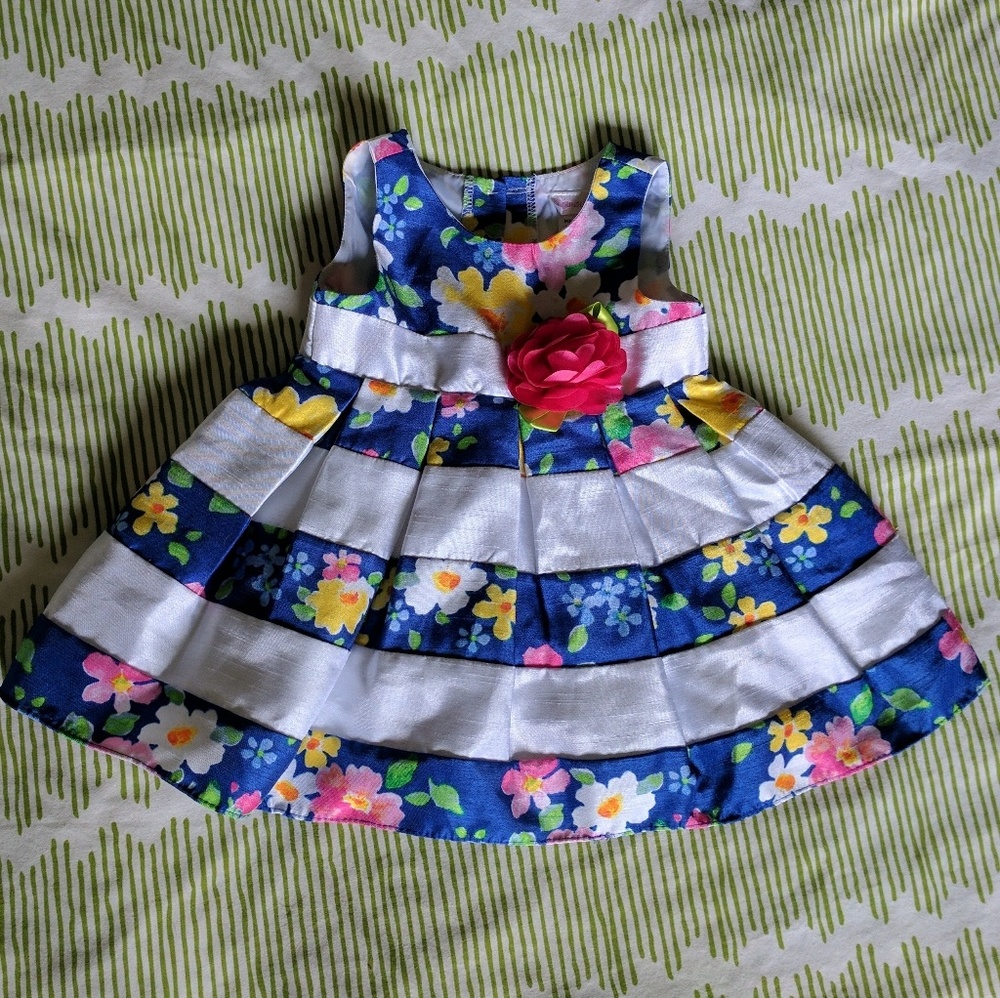 EUC Toddler 18 month floral formal dress