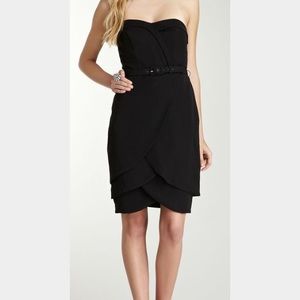 NWT Eva Franco Strapless Tulip Hem Black Dress