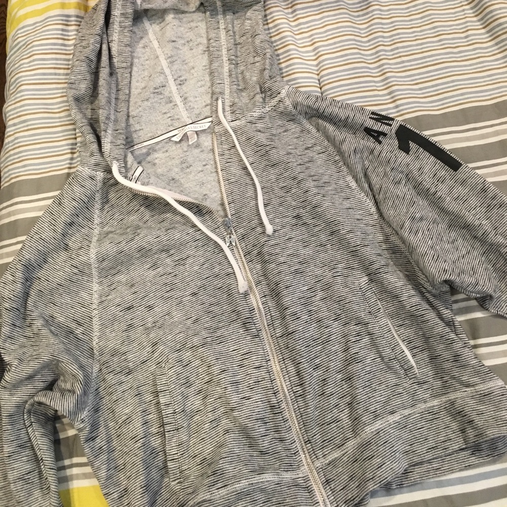 Semi-cropped zip up sweatshirt