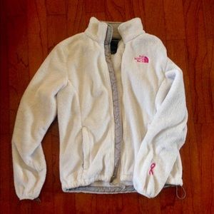 The North Face fleece breast cancer zip jacket