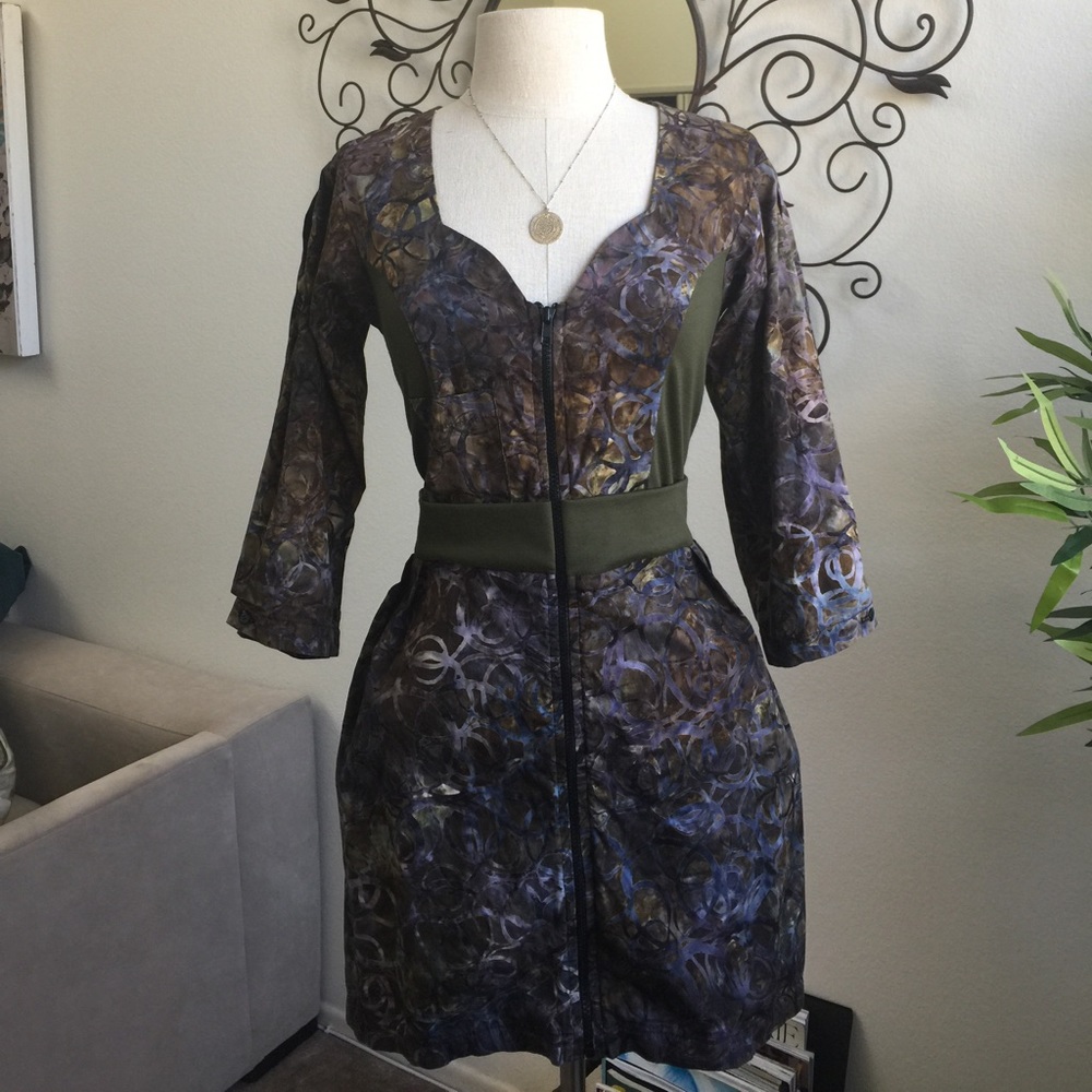 Grey Antics Print Dress-Made in the USA